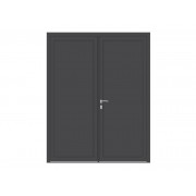 Porte de service aluminium 2 vantaux 1/2 vitrée