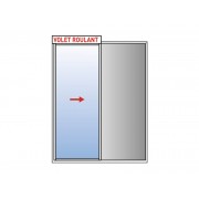 Baie à Galandage Aluminium 1 Vantail Refoulement Côté Droit avec Volet Roulant Intégré