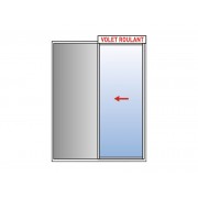 Baie à Galandage Aluminium 1 Vantail Refoulement Côté Gauche avec Volet Roulant Intégré