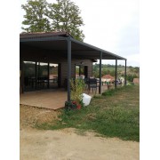 Pergola Toile Enroulable 12x4m Toile Imperméable Gris Anthracite