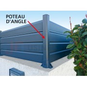 Clôture Aluminium Persiennée Lames 137x20mm Sans Vis à Vis Extérieur à Visser sur Muret ou Applique (à l'Anglaise) Sur Mesure