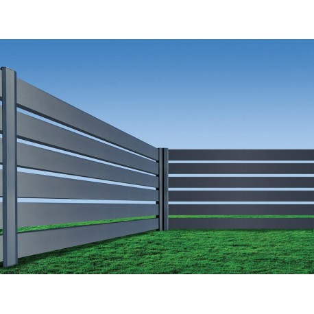 Clôture Aluminium Ajourée Lames 100x20mm à Sceller Sur Mesure