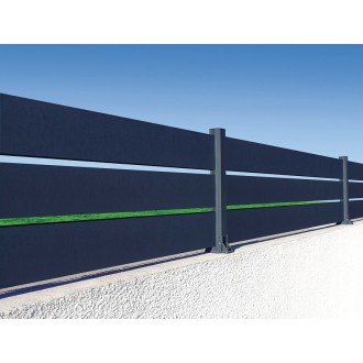 Clôture Aluminium Ajourée Lames 150x20mm à Visser sur Muret ou Applique (à l'Anglaise) Sur Mesure