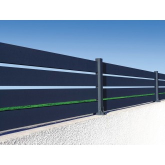 Clôture Aluminium Ajourée Lames 100x20mm à Visser sur Muret ou Applique (à l'Anglaise) Sur Mesure