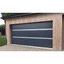 Porte de Garage Sectionnelle Hublot Visio Panoramique Électrique (Moteur SOMMER) Panneaux 40 mm Ressort Torsion RT200 Sur Mesure