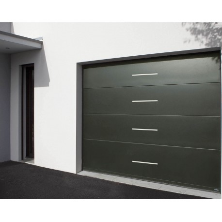 Porte de garage sectionnelle SOMFY 3x2m motif Line