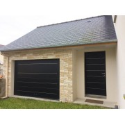 Porte de garage sectionnelle SOMFY 3x2m motif Lignée