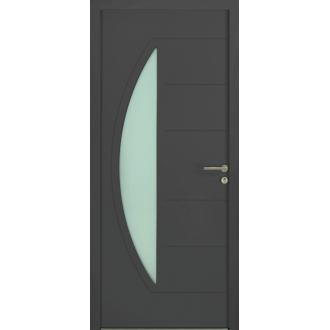 Porte d'Entrée Aluminium Hobby Vitrage Demi-Lune Sur Mesure