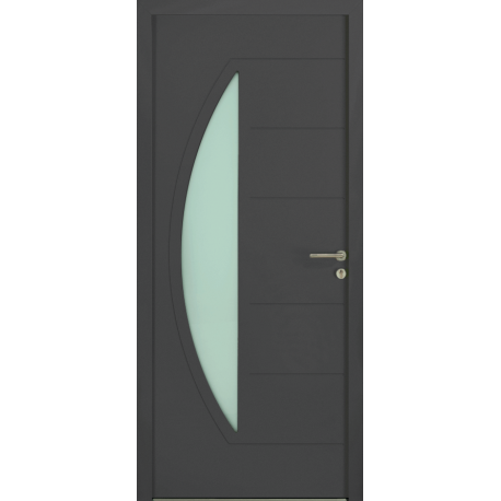 Porte d'Entrée Aluminium Hobby Vitrage Demi-Lune Sur Mesure