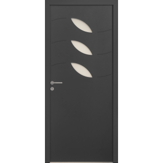 Porte d'Entrée Aluminium Sprat 3 Vitres Ovales Sur Mesure