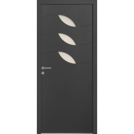 Porte d'Entrée Aluminium Sprat 3 Vitres Ovales Sur Mesure