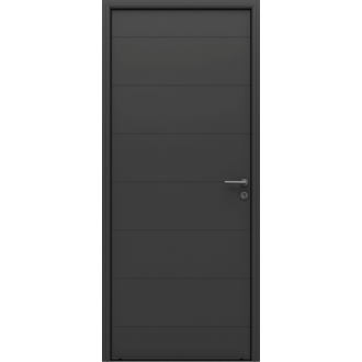 Porte d'Entrée Aluminium Vista Rainures Horizontales Sur Mesure