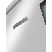 Porte d'Entrée Aluminium Dormelle Vitrage Rectangle & Décors Alu Brossé Sur Mesure