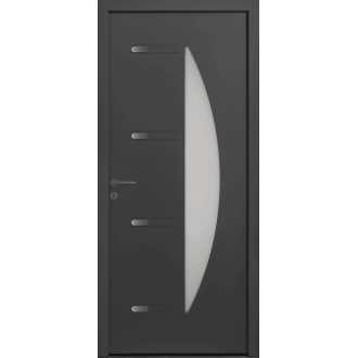 Porte d'Entrée Aluminium Orphie Demi-Lune Sur Mesure