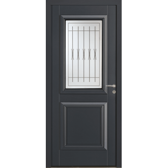 Porte d'Entrée Aluminium Ariane Vitrage Décors Barreaux Sur Mesure