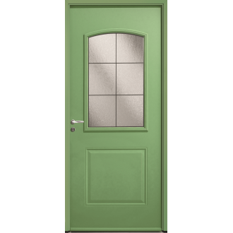 PORTE D'ENTREE PVC BLANC CHILI VITRAGE OPAQUE G200