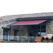 Store banne sur pieds 4x3m avec poteaux déportés