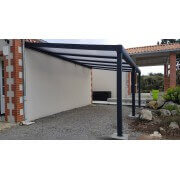 Structure Seule Carport Pente Aluminium Adossée (pour toiture polycarbonate, panneau sandwich, solaire photovoltaique, verre)