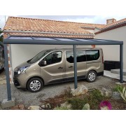 Structure Seule Carport Pente Aluminium Adossée (pour toiture polycarbonate, panneau sandwich, solaire photovoltaique, verre)