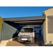 Carport adossé 4.72 x 3.7 m toit plat panneau sandwich