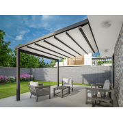 Pergola Toile Rétractable 4x4m Ral7016 S-Luxe Soltis w96 Ferrari® Adossée Electrique