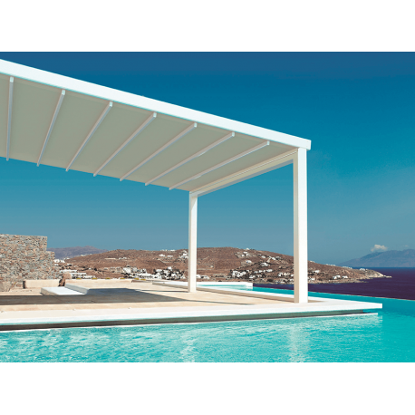 Pergola Toile Rétractable S-Luxe Soltis w96 Ferrari® Adossée Electrique