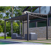 Pergola Toile Rétractable S-Luxe Sauleda® Technical Etanche Auto-portée Gris Anthracite 7016