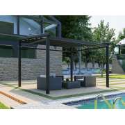 Pergola Toile Rétractable S-Luxe Soltis w96 Ferrari® Etanche 4 Poteaux Bord Piscine