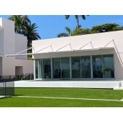 Pergola Suspendue Villa Contemporaine Toile Rétractable S-Luxe Sauleda® Technical Etanche Electrique