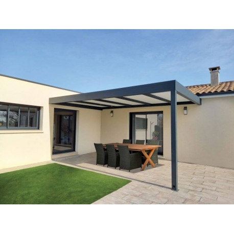 pergola aluminium 5x3m entre 2 murs en L