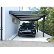 Carport adossé 5m poteaux déportés