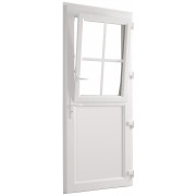 Porte d'entrée PVC Ouverture Fermière 4 carreaux sur mesure