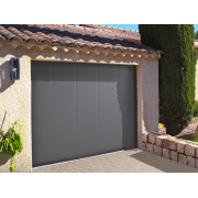 Porte de Garage Coulissante Électrique Sommer Gris 8019 Finition Lisse Sur Mesure