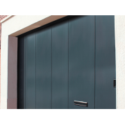 Porte de Garage Coulissante Électrique Somfy Gris Anthracite 7016 Finition Lisse Sur Mesure