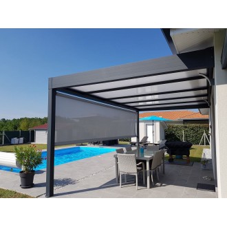 Store à Guide manuel pour pergola micro-perforé SWK M654 Grey