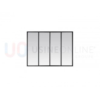 Verrière Aluminium 4 Vitrages Noir 9005 Finition Sablé