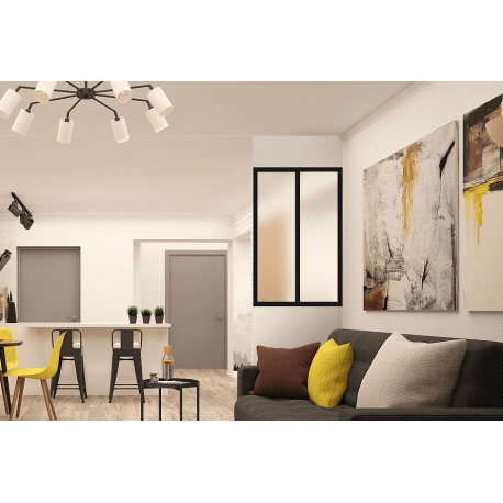 Verrière Aluminium 2 Vitrages Noir 9005 Finition Sablé