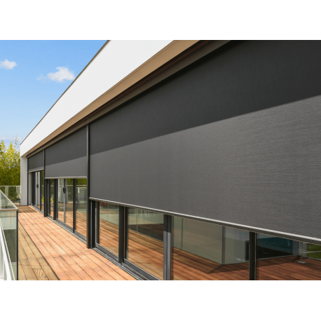 Store Screen ZIP Extériieur 6m Noir sur Baie Vitrée