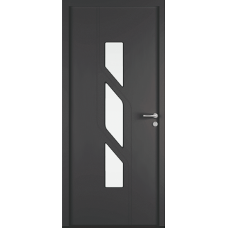 Porte d'Entrée Aluminium Sila 3 Vitrages Verticaux Sur Mesure
