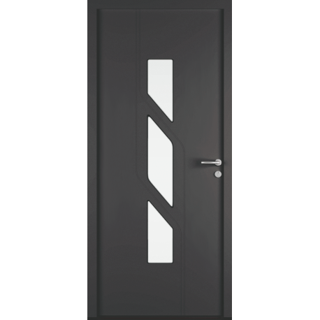 Porte d'Entrée Aluminium Sila 3 Vitrages Verticaux Sur Mesure