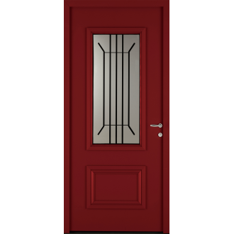 Porte d'Entrée Aluminium 80 Zina Vitrage Décors Barreaux Sur Mesure