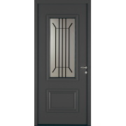 Porte d'Entrée Aluminium 80 Zina Vitrage Décors Barreaux Sur Mesure