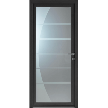 Porte d'Entrée Aluminium Mila Vitrage Intégral Décors Sur Mesure