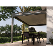 Pergola Aluminium Toit Plat Bac Acier OBX Adossée Sur Mesure