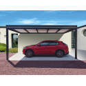 Carport Aluminium Toit Plat Panneaux Sandwich Isolant 16mm (Avec ou Sans Puits de Lumière) OBX Adossé Sur Mesure