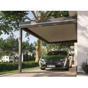 Carport Aluminium Toit Plat Bac Acier Adossé 5.8x4m