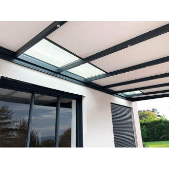 Carport Aluminium Toit Plat Panneaux Sandwich 16mm Adossé 6x4m