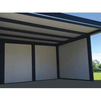 Parois Fixes Carport Panneaux Sandwich 27 mm Gris Anthracite 1 Face, Blanc 9010 1 Face