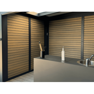 Claustra Fixe Lames Horizontales en Composite pour Pergola