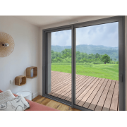 Baie Vitrée Coulissante Aluminium 2 vantaux 2x2.15m Gris Ral 9007